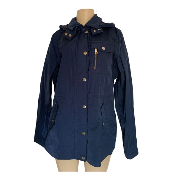 Denver Hayes Windbreaker Lightweight Utility Sport Jacket Hooded Cinch Waist - Picture 2 of 10